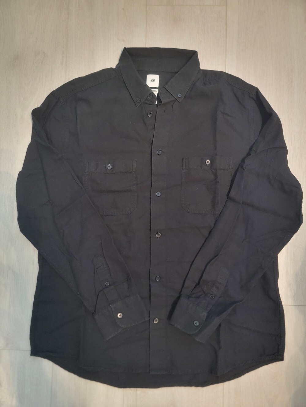 H&M Men’s Black Long-Sleeve Shirt Jacket Size Large